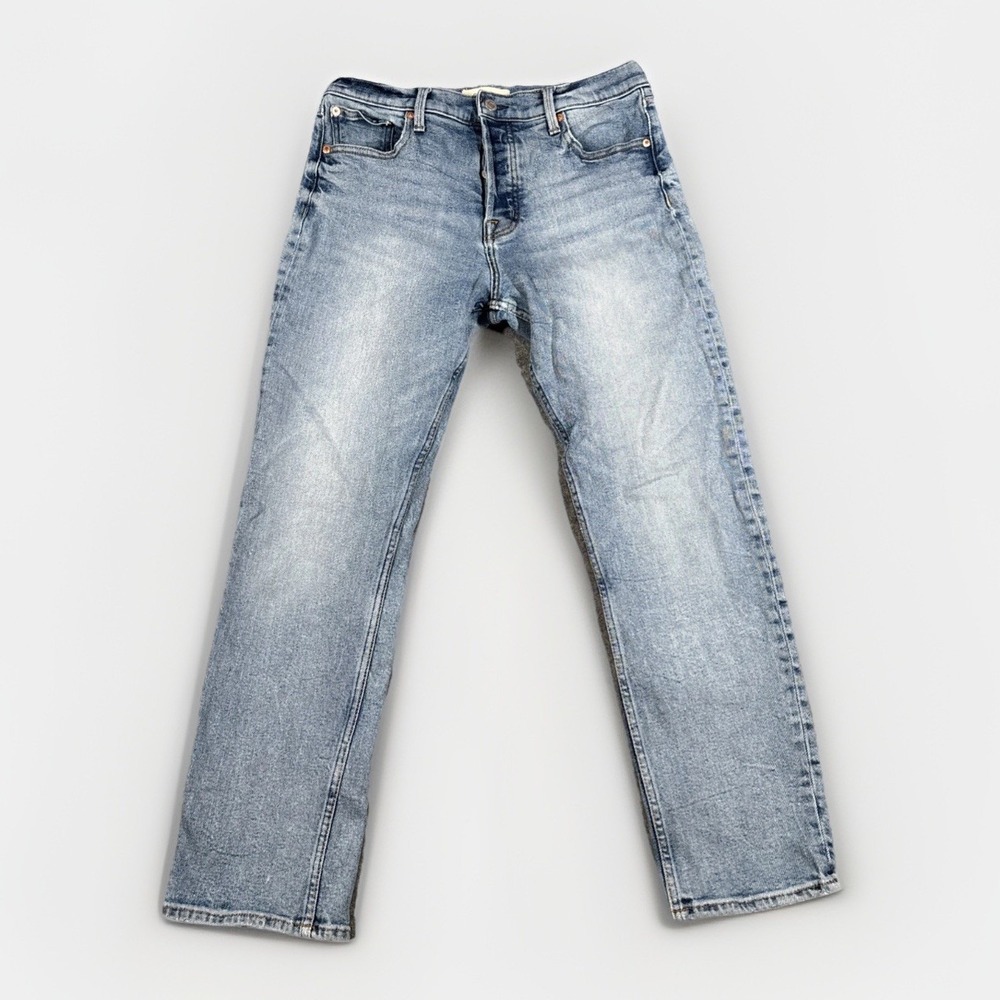 Gap Jeans Mens 30 Light Blue 1969 Button Fly Straight Leg Blue Coral Denim